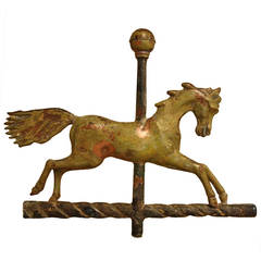 19th Century Antique Copper Horse Weathervane.