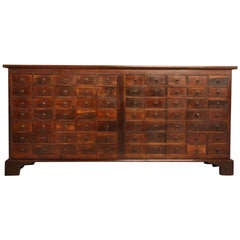 Early 19th Century Antique Oak Bank of Drawers