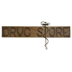 Rare Antique Iron DRUG STORE Sign