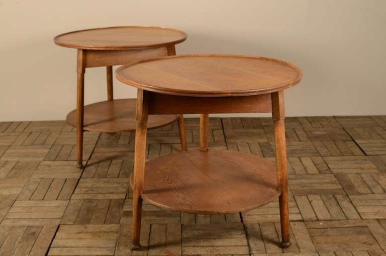 Pair of English Antique Oak Cricket / Side Tables