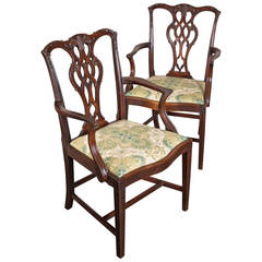 Superb Quality Pair of English Antique Mahogany Armchairs.