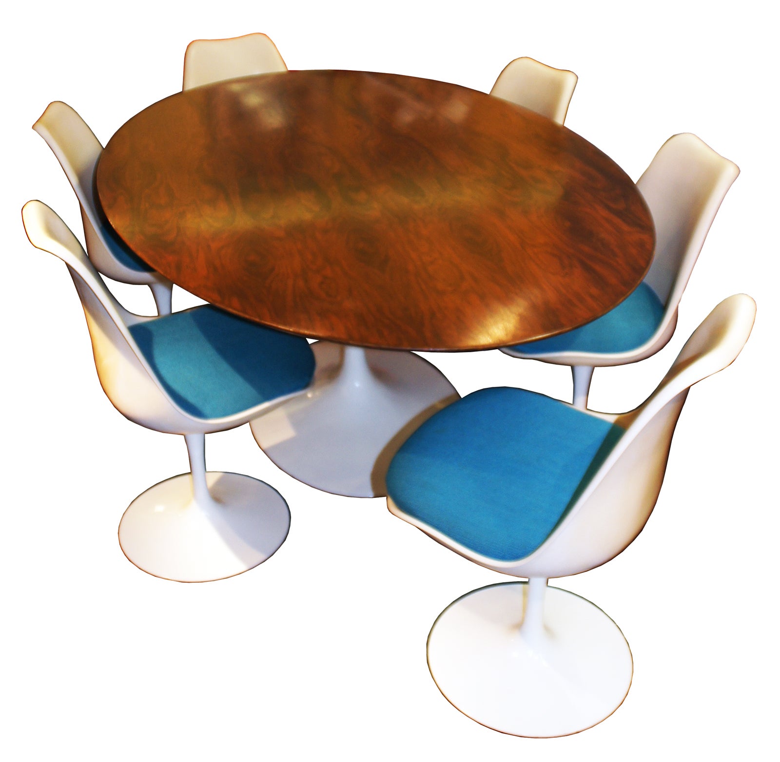 Eero Saarinen rosewood table with 6 tulip chairs