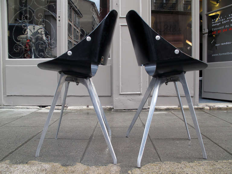 Aluminum Roger Tallon A Rare Set Of 4 Wimpy Chairs For Sentou