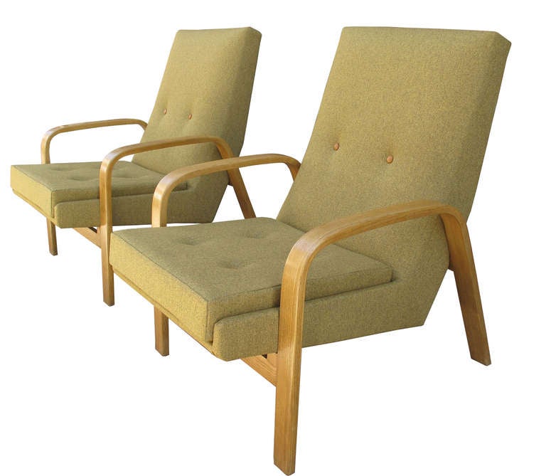 ARP (GUARICHE, MOTTE, MORTIER) 
a pair of bentwood for STEINER  1950
new foam and new been fabric