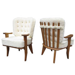 Guillerme & Chambron a Pair of Oak Armchairs