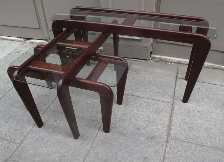 Mid-Century Modern Gustave Gauthier Occasional Mahogany Tables