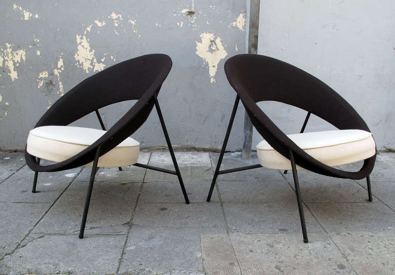 French Genevieve Dangles Christian Defrance  a pair of Saturn Armchairs