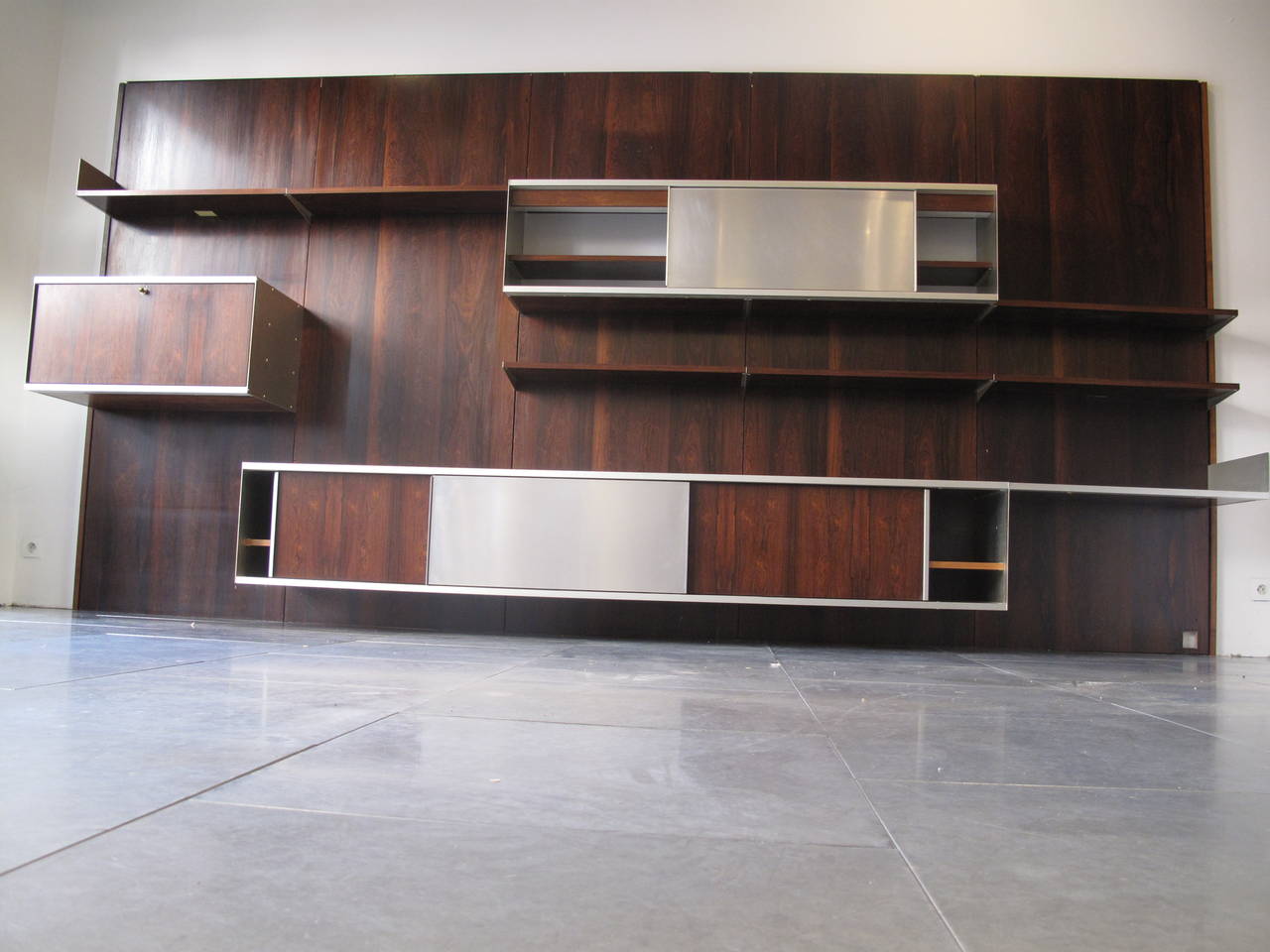 Mid-20th Century Georges Frydman Efa Rosewood Wall System For Sale