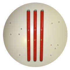 Sergio Asti Red Fluorescent  Sculpture