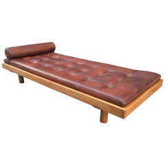 Pierre Chapo Oak and Leather Daybed