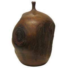 Mid Century Large Organic Burl Wood Weed Vase