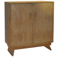 1940s Modernist Cerused Two-Door Cabinet