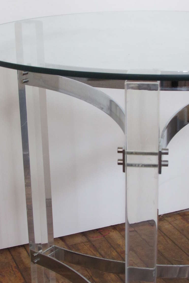 20th Century Acrylic & Chromed Steel Table