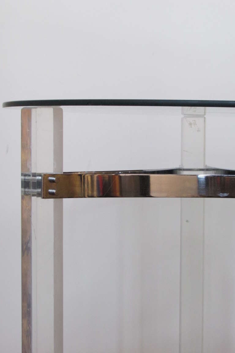 Acrylic & Chromed Steel Table In Good Condition In Rochester, NY