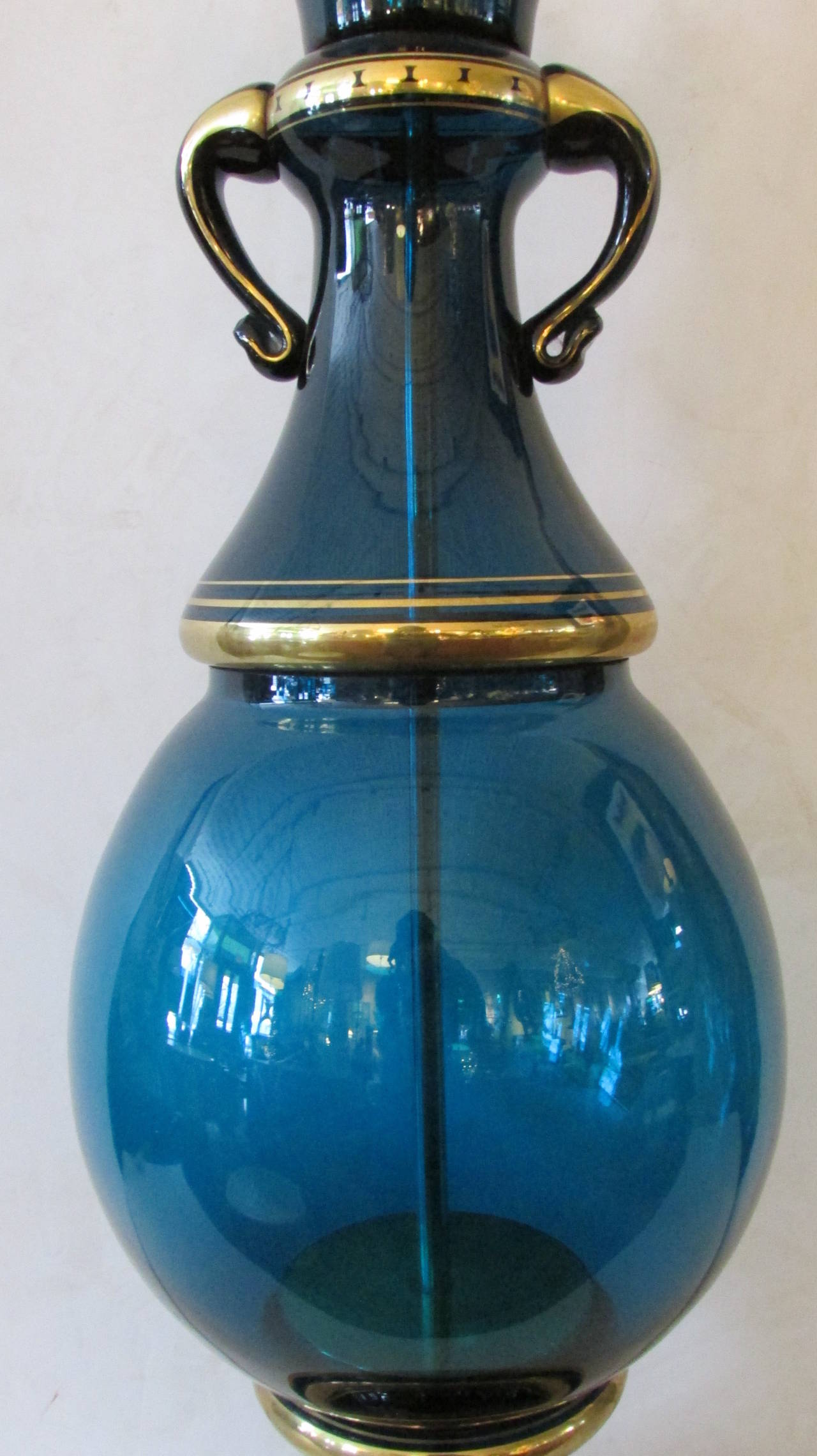Gilt  Murano Glass Lamp by Marbro