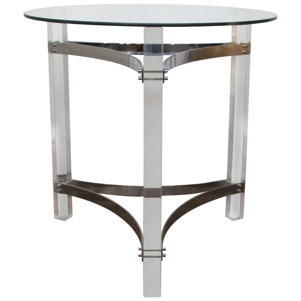 Acrylic & Chromed Steel Table