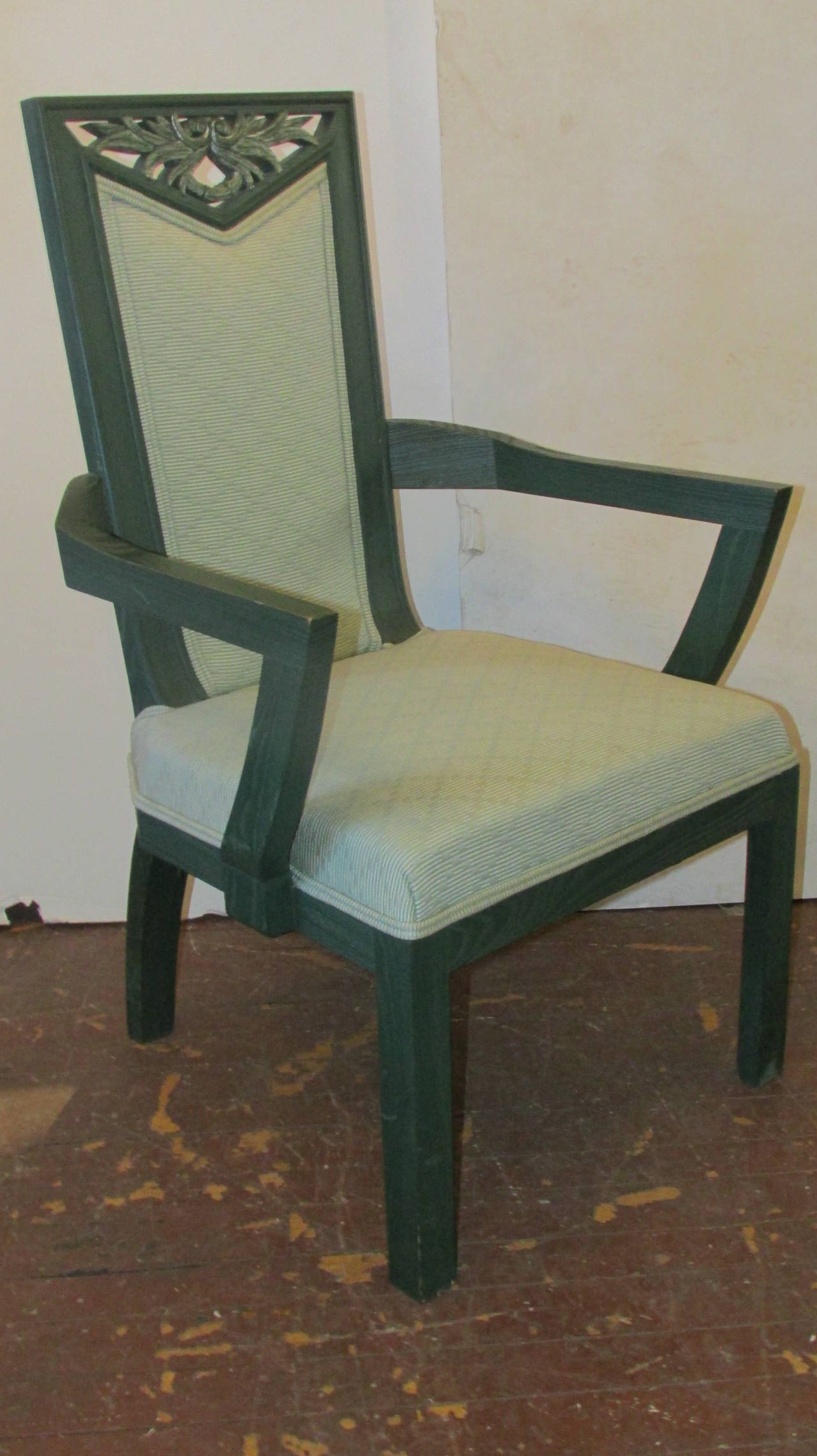 Painted Set of Eight Dining Room Chairs by James Mont