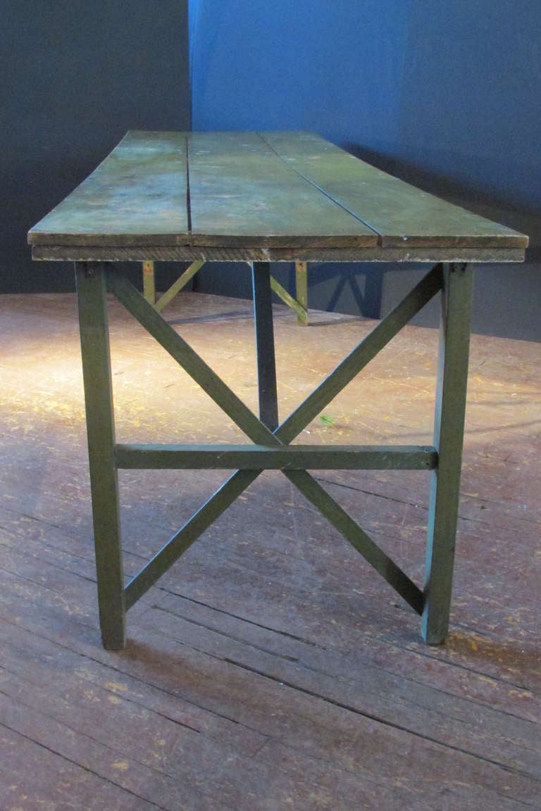 Wood Painted Harvest Farm Table