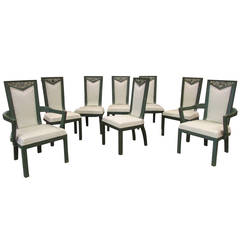 Set of Eight Dining Room Chairs by James Mont