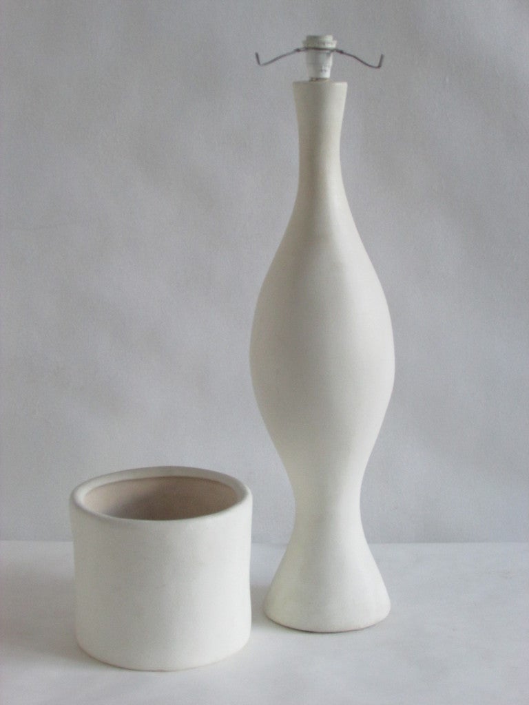 Modernist Ceramic Lamp - Style Of Jean-Michel Frank 2