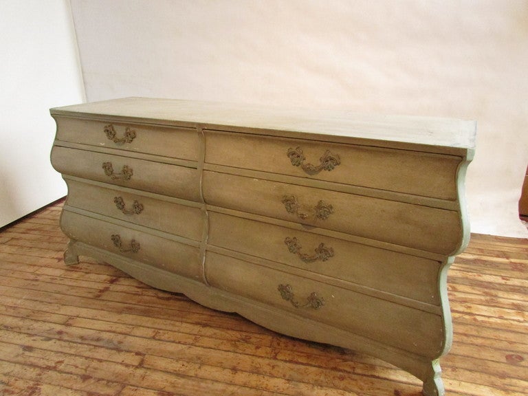 Wood French Country Style Large Painted Chest of Drawers