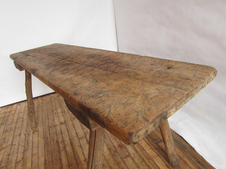 19th Century American Primitive Butcher Table In Good Condition In Rochester, NY
