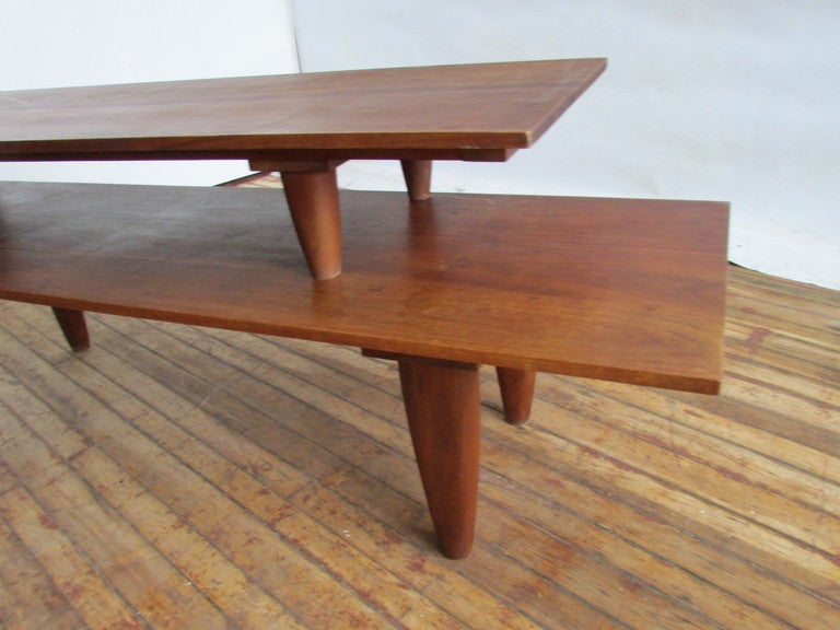 Danish Modern Low Table Benches By Hans Christiansen In Good Condition In Rochester, NY