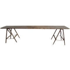 Used American Sawhorse Base Field Table