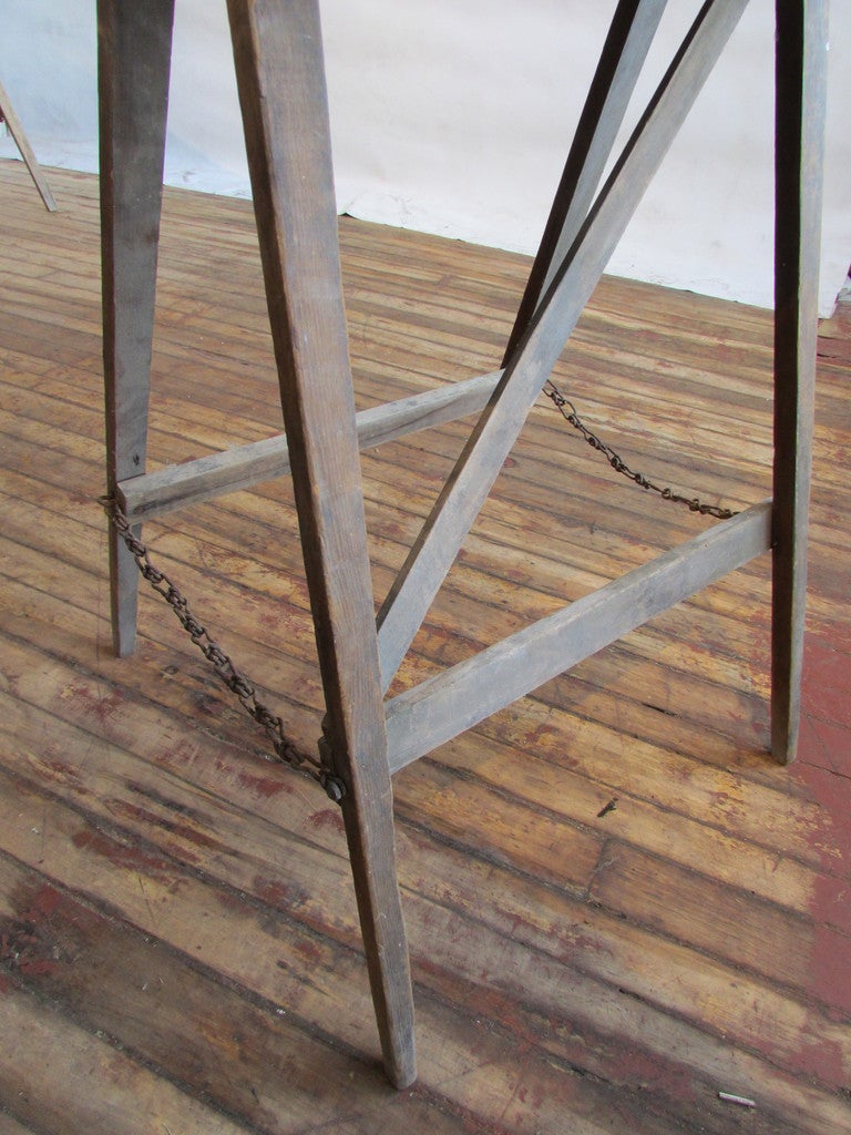Antique American Sawhorse Base Field Table 2