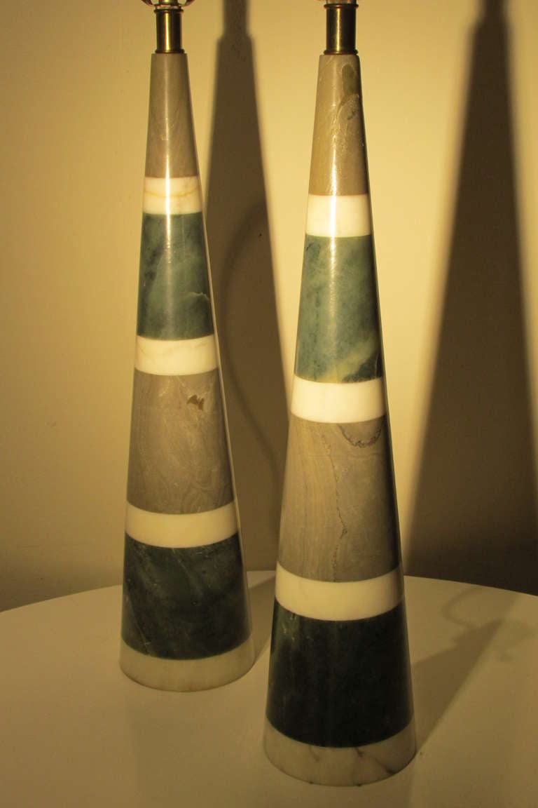 Italian Stacked Marble Table Lamps