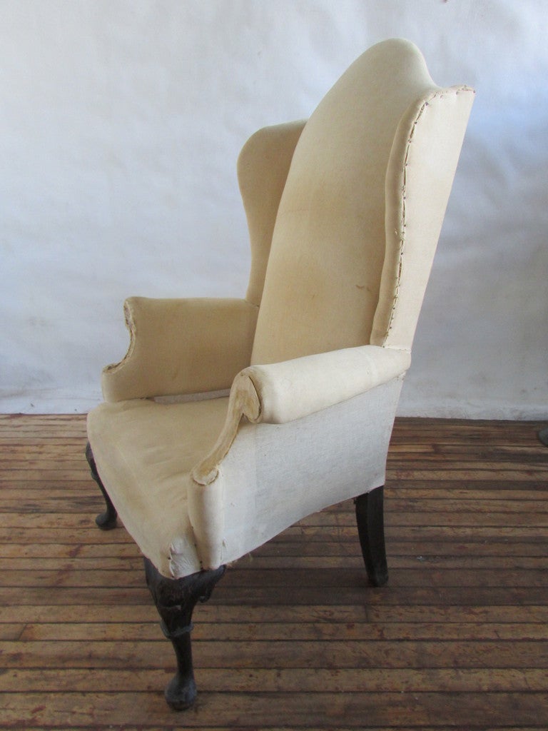 20th Century Queen Anne Style Wing Chair
