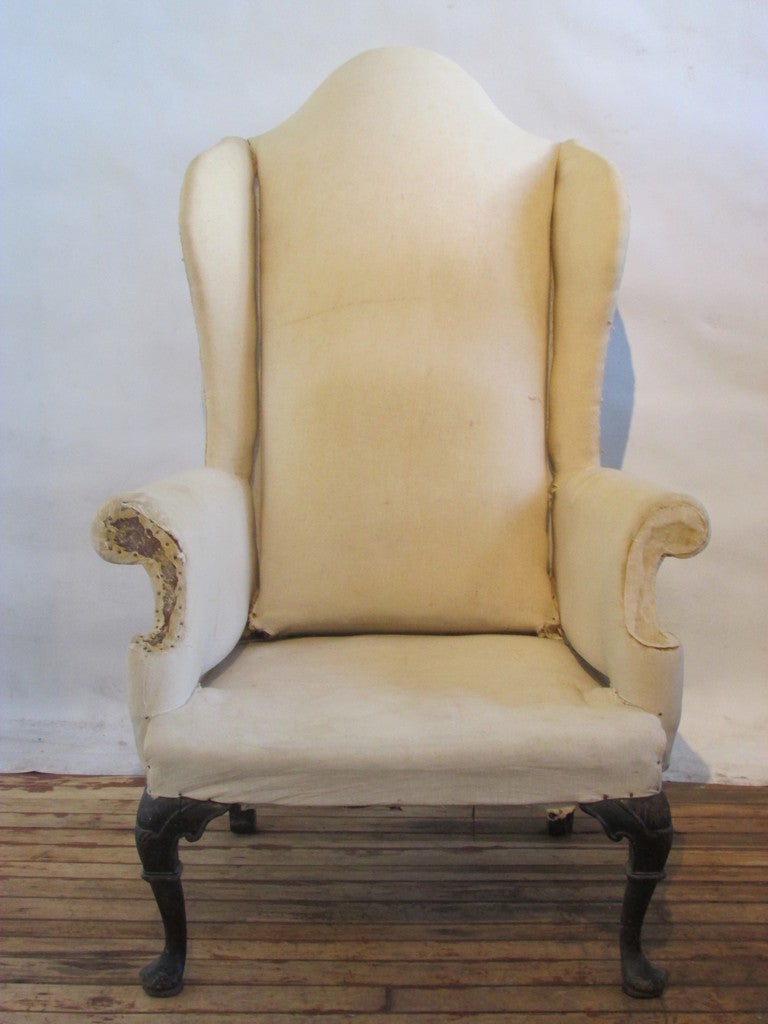 Queen Anne Style Wing Chair 5