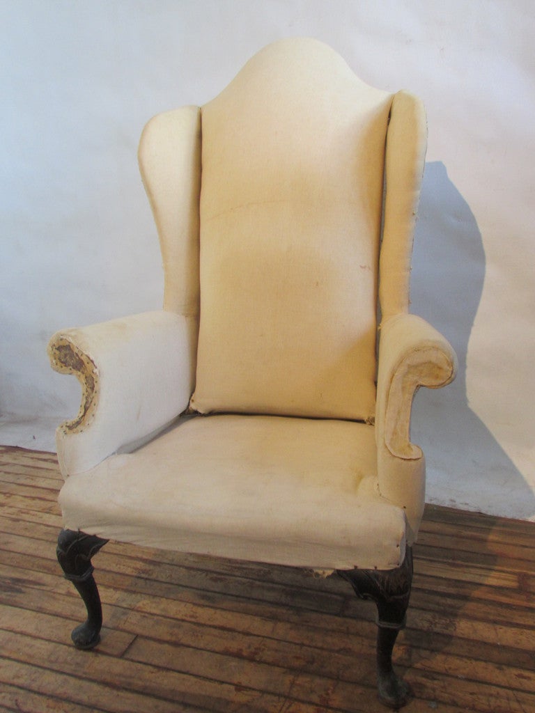 Queen Anne Style Wing Chair 2