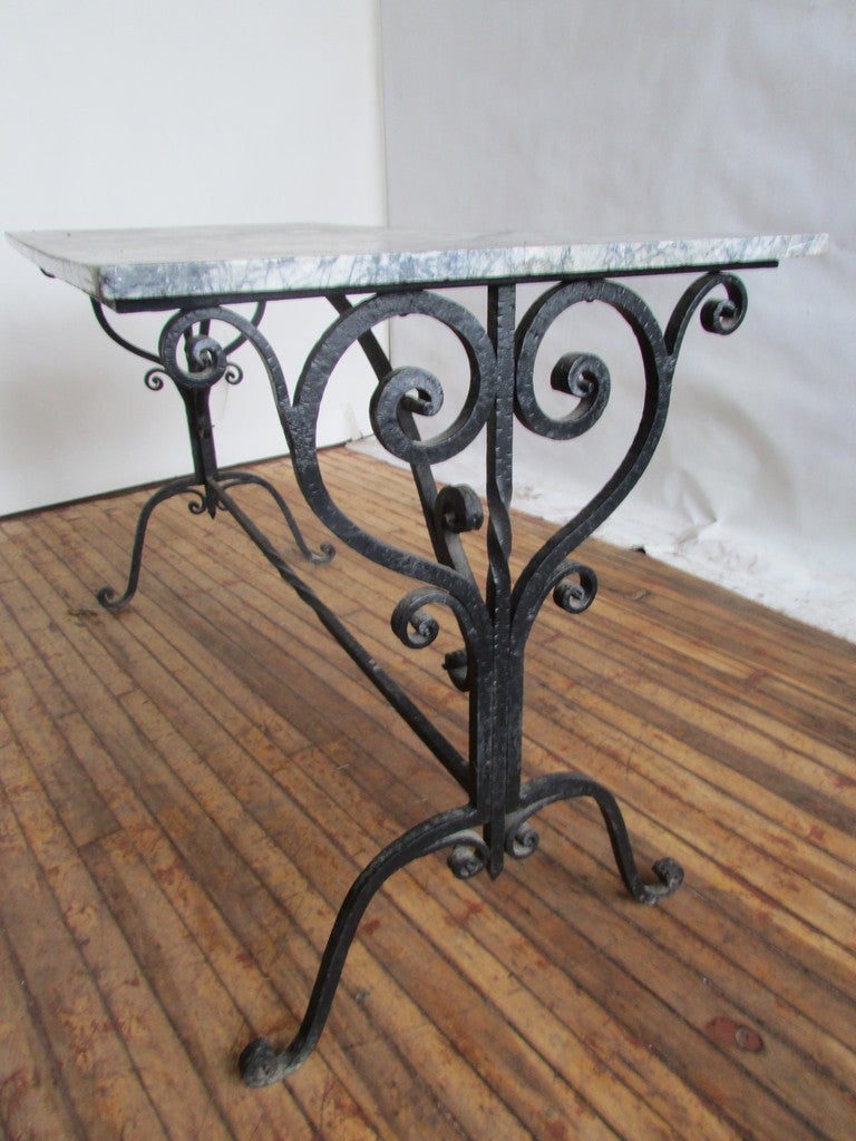  French Iron And Marble Pastry Table In Excellent Condition In Rochester, NY