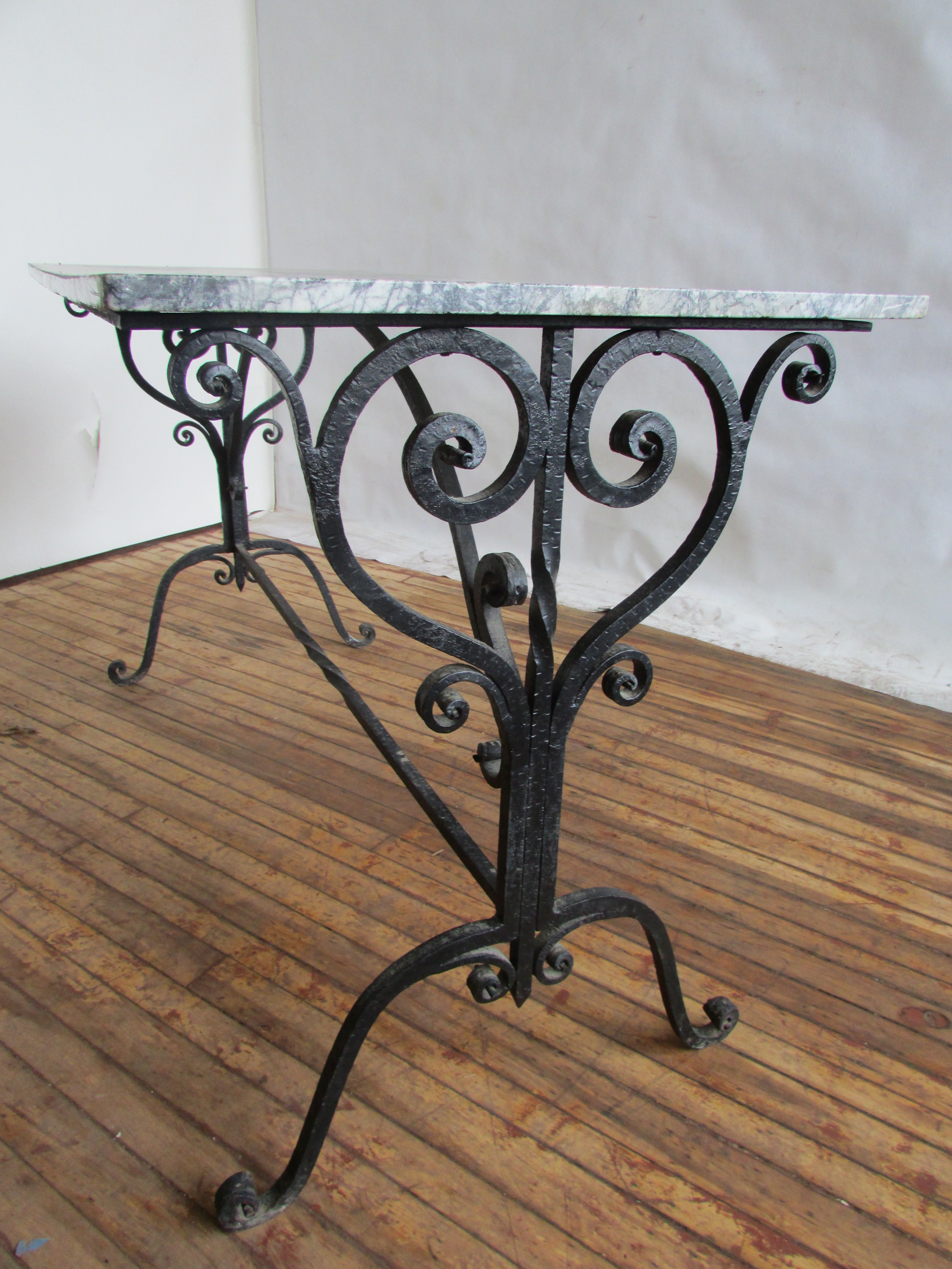  French Iron And Marble Pastry Table