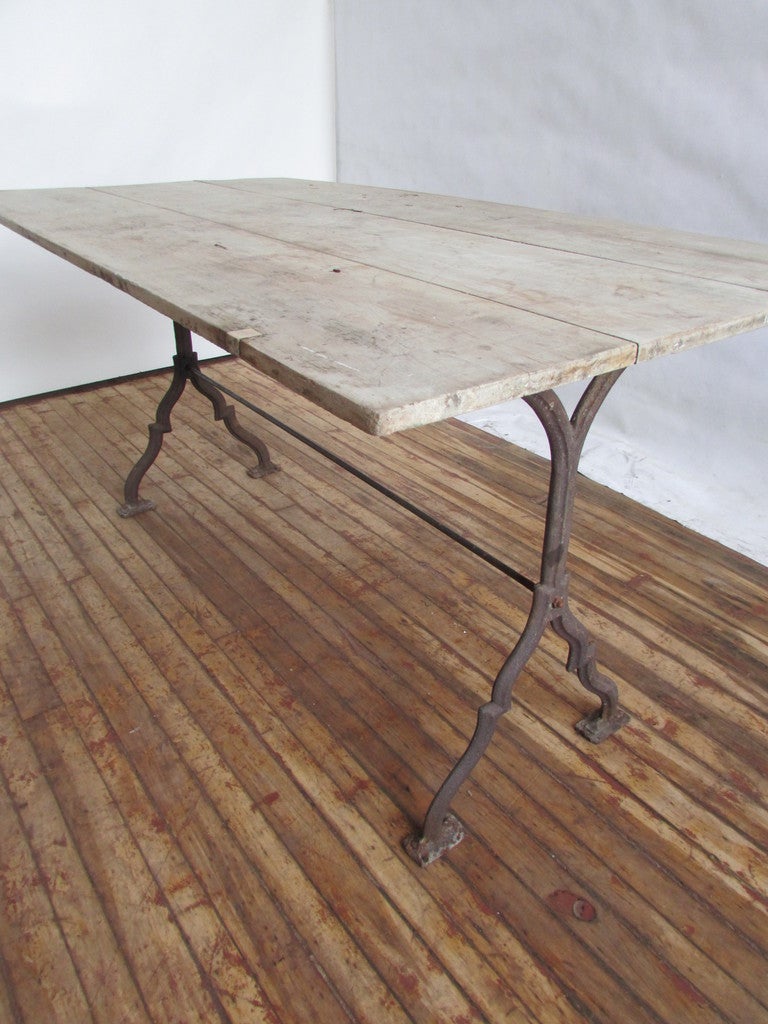 Cast Iron And Wood Work Table