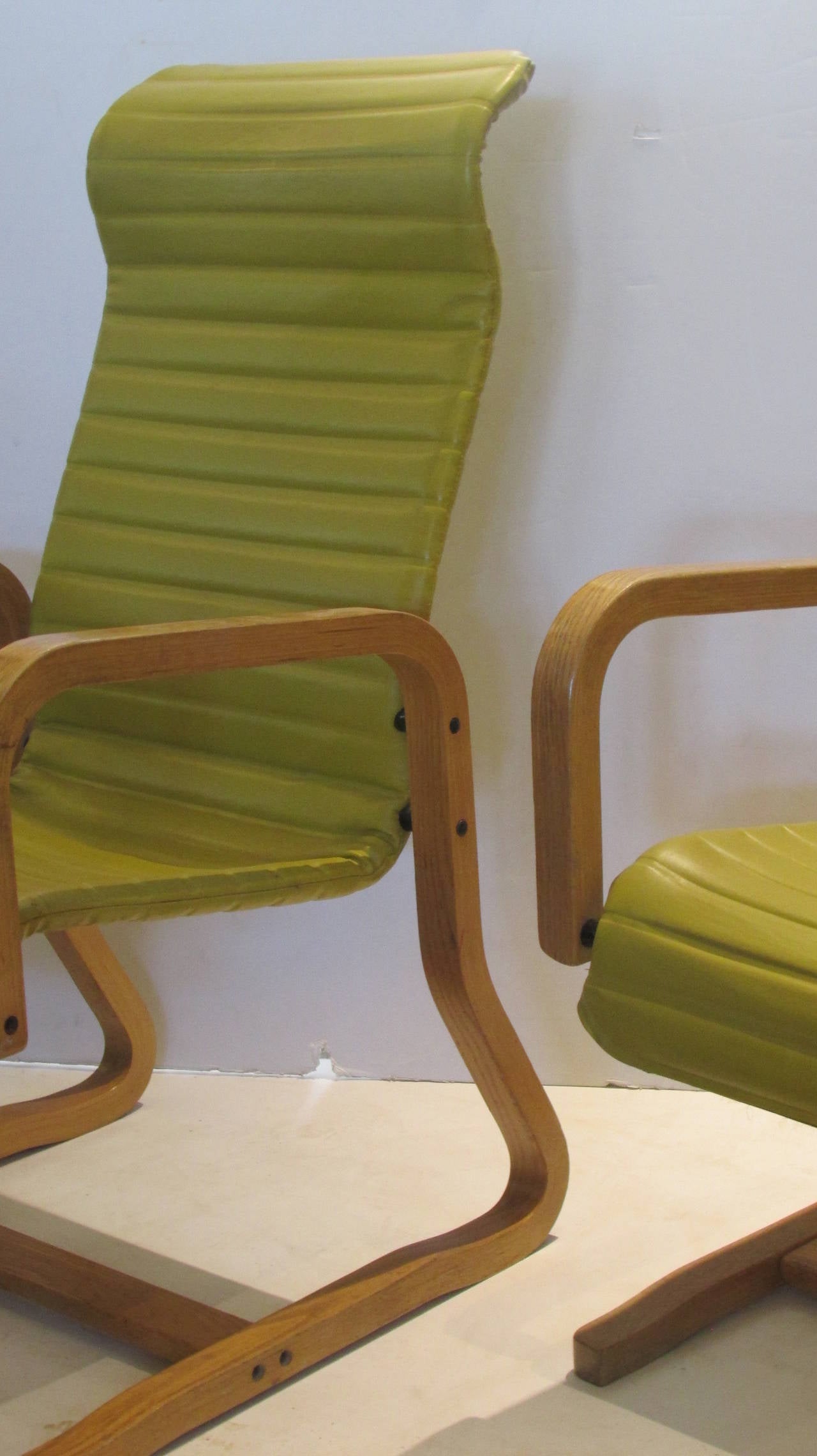 Laminated Pair Thonet Cantilever Armchairs
