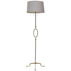  Gilded Iron Floor Lamp attributed to Gilbert Poillerat, French 1950's