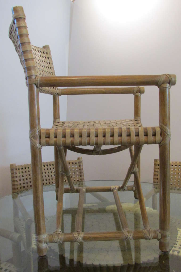 McGuire Rattan Dining Table & Six Armchairs 2