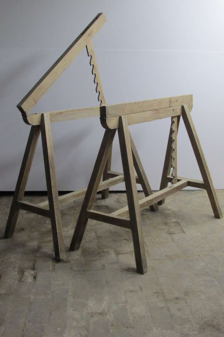 Early Metamorphic Draftsman Sawhorses In Good Condition In Rochester, NY