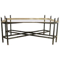 Yale R. Burge Regency Style Faux Bamboo & Brass Tray Table