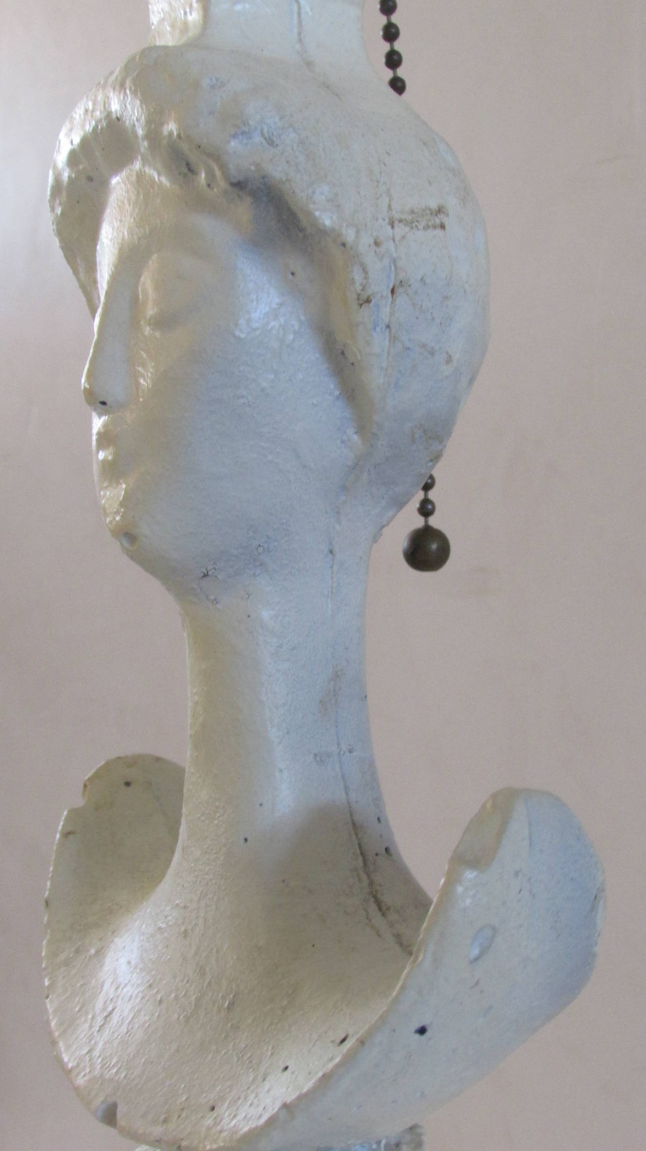 Resin Tete de Femme Table Lamp in the Style of Alberto Giacometti