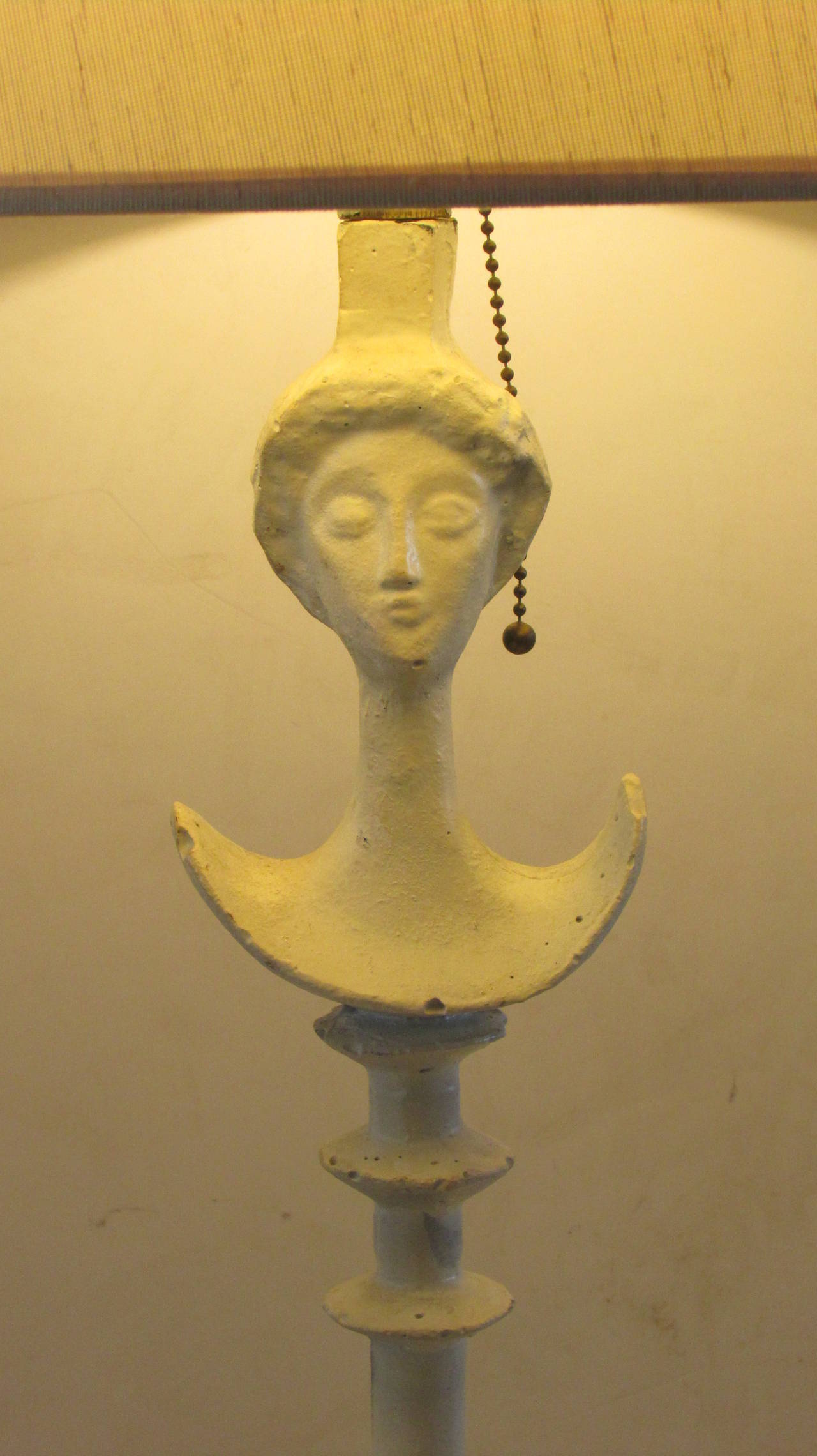 American Tete de Femme Table Lamp in the Style of Alberto Giacometti