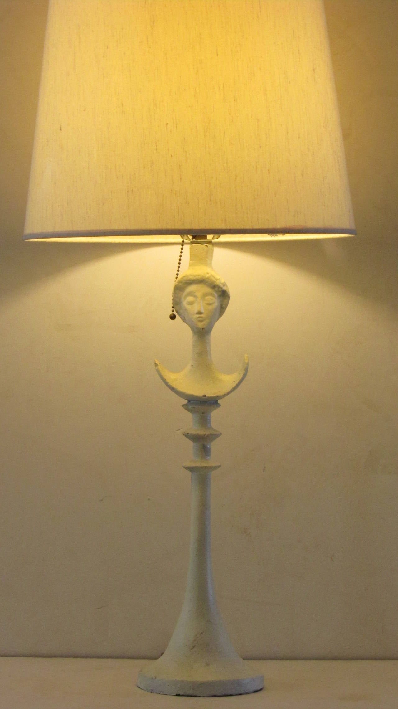 Lampe de table Tete de Femme dans le style d'Alberto Giacometti