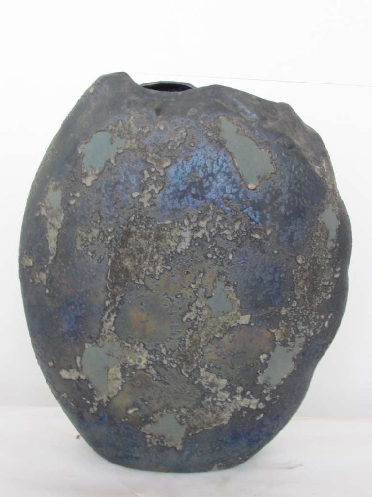Mid-Century Modern Volcanic Glaze Vase By Evans