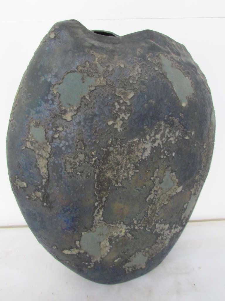Volcanic Glaze Vase By Evans In Excellent Condition In Rochester, NY