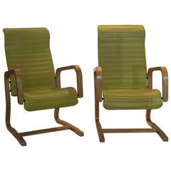 Pair Thonet Cantilever Armchairs