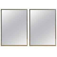 Mid-20th Century Industrial Stainless Steel Framed Mirrors