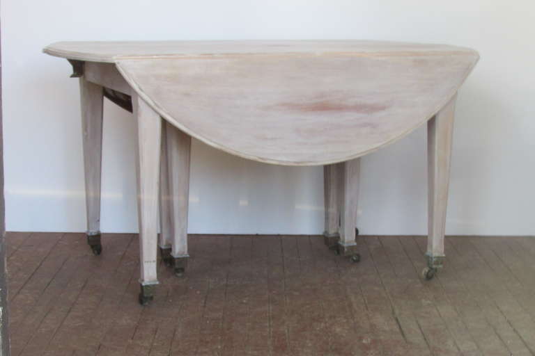 19th Century French Drop Leaf Extension Dining Table 1