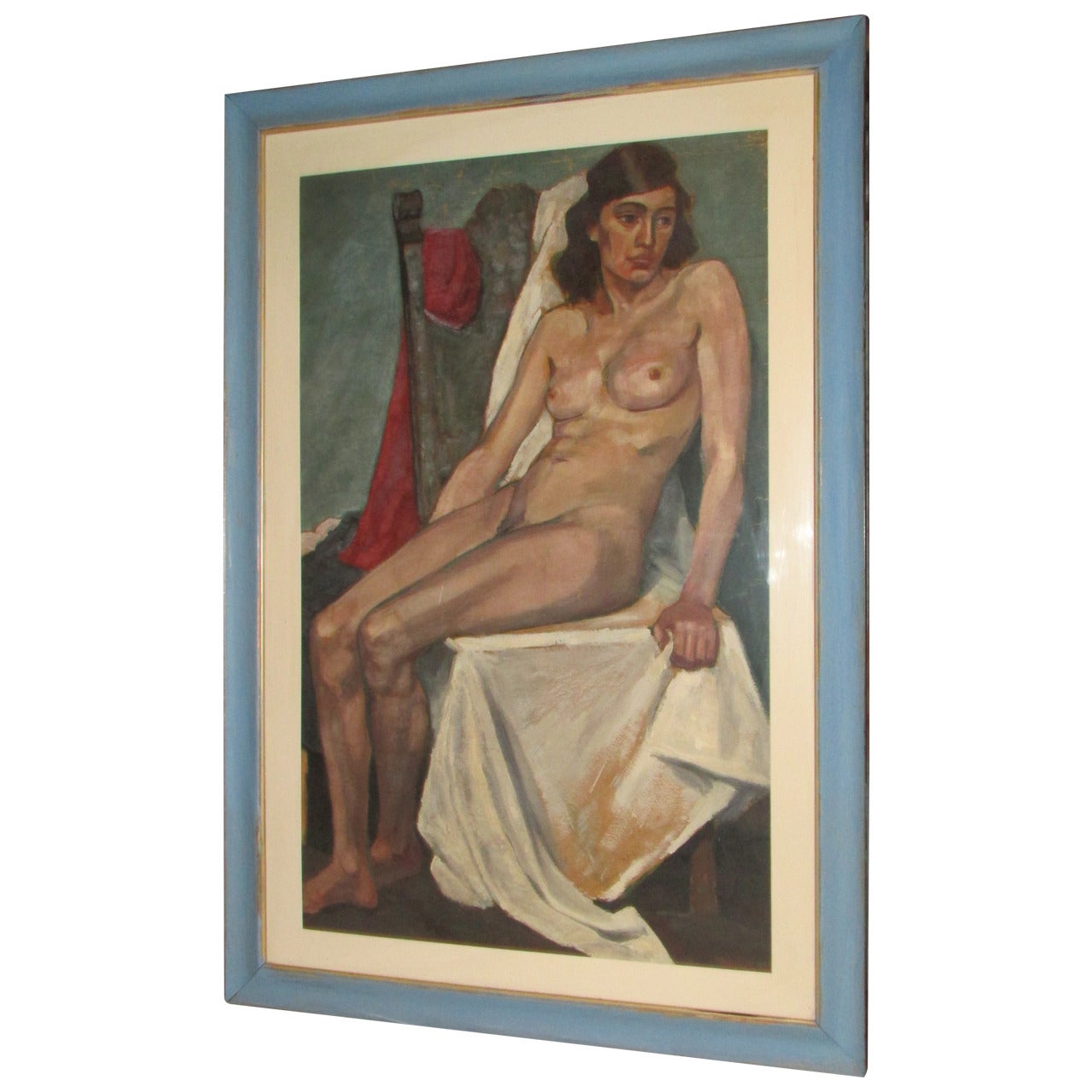Large Female Nude Oil Painting 1930's